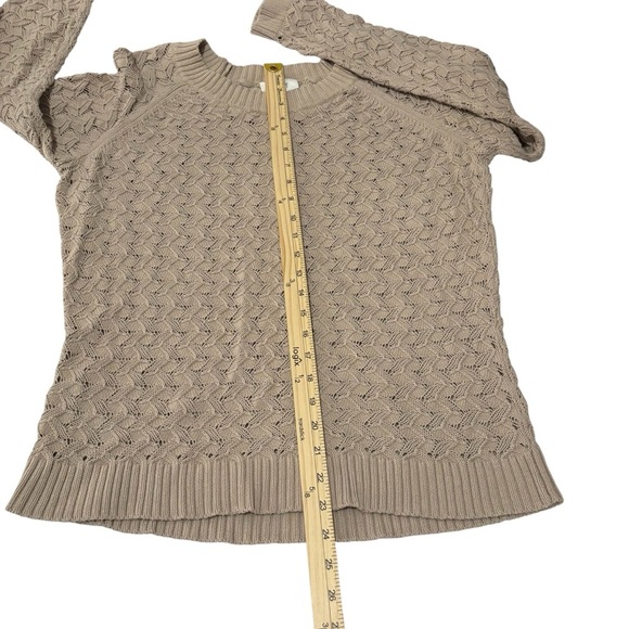 LOFT Open Knit Crochet Sweater Women’s Size Large Casual Boho Fall - Picture 12 of 13
